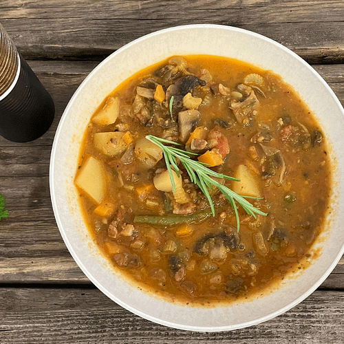 Ragù di Verdure con Pancetta e Rosmarino, Gemüseragout mit Speck und Rosmarin 2 Ragù di Verdure con Pancetta e Rosmarino